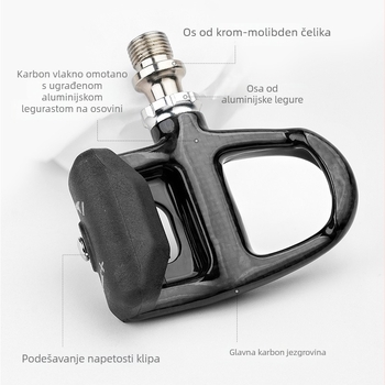 Pedal s automatskim zaključavanjem za bicikl, model C36, materijali: karbonska vlakna, aluminijska legura, molibden čelik, marka JSHOU BIKE