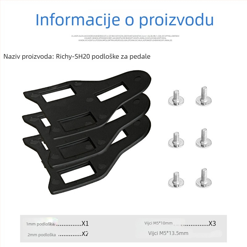 Spacer pločica za pedale za cestovni bicikl, lagana, podložka za podešavanje visine za cipele