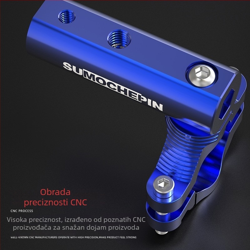 Višenamjenski produžni držač za nosač retrovizora motocikla i prečku upravljača, dodatak za reflektor, aluminijski spoj, model LTKZG, Speed motorcycle products