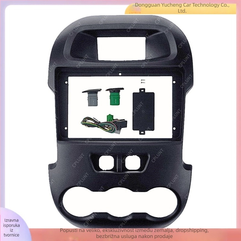 Okvir za navigaciju u vozilu (DVD panel) – modulirani okvir za Ford Ranger i F-250 (ABS+PC • Kompatibilnost: Ford Ranger, F-250 • Godišta modela: 2011–2015 • Težina: 1 kg)