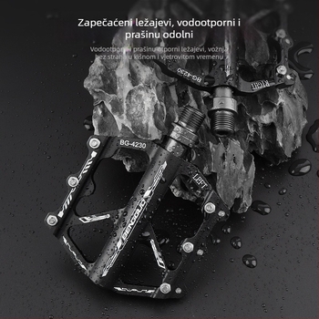 Bunguo Bg-4230 aluminijski pedali za bicikl – trostruki ležajevi, lagani i prošireni, tijelo od aluminijske legure i krom-molibden čelika