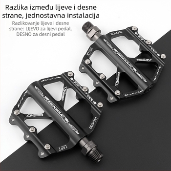 Bunguo Bg-4230 aluminijski pedali za bicikl – trostruki ležajevi, lagani i prošireni, tijelo od aluminijske legure i krom-molibden čelika
