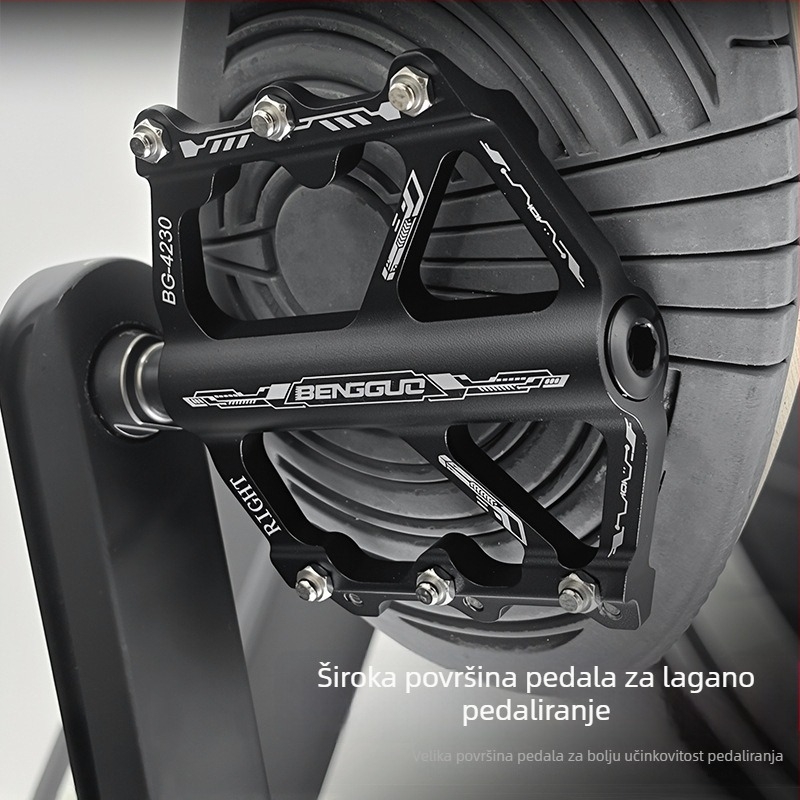 Bunguo Bg-4230 aluminijski pedali za bicikl – trostruki ležajevi, lagani i prošireni, tijelo od aluminijske legure i krom-molibden čelika