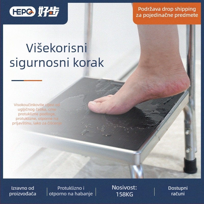 Protuklizna kupaonska stolica za stopala za odrasle, metalna, moderan stil, model LQX-120002, brenda HEPO/Good Step, prilagodljiva, 3D model dostupan