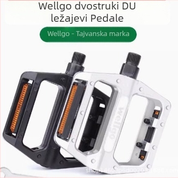 Wellgo pedale od aluminijske legure s automatskim podmaznim ležajevima i protukliznom površinom za glatko pedaliranje; kompatibilni su sa sklopivim biciklima i malim kotačnim vozilima.