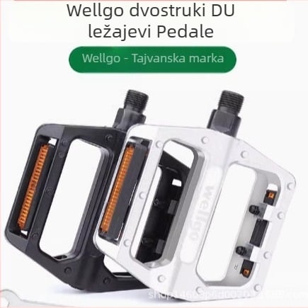 Wellgo pedale od aluminijske legure s automatskim podmaznim ležajevima i protukliznom površinom za glatko pedaliranje; kompatibilni su sa sklopivim biciklima i malim kotačnim vozilima.