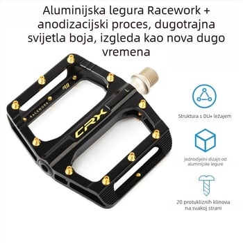 RACEWORK Pedale za planinske, cestovne i sklopive bicikle, aluminijska legura, ležajevi pedala, model B210