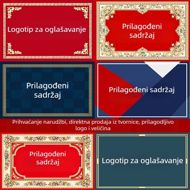 Sou Tan Prilagođena prostirka za pod s logom, od filca, kvadratnog oblika, tisak, geometrijski uzorak, periva, moderan minimalistički stil