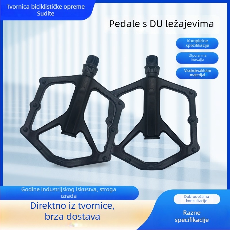 Pedala za bicikl s DU ležajem, tripod konstrukcija, aluminijska legura, za cestovne i planinske bicikle
