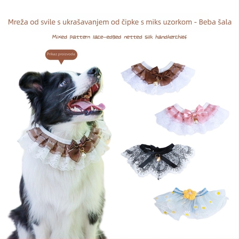 Pet Bib s dvostrukom čipkom i čvorom leptira – univerzalna prilagodba, pogodna za sve sezone, japansko-korejski stil