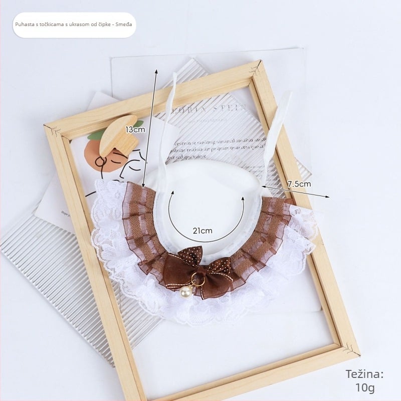 Pet Bib s dvostrukom čipkom i čvorom leptira – univerzalna prilagodba, pogodna za sve sezone, japansko-korejski stil
