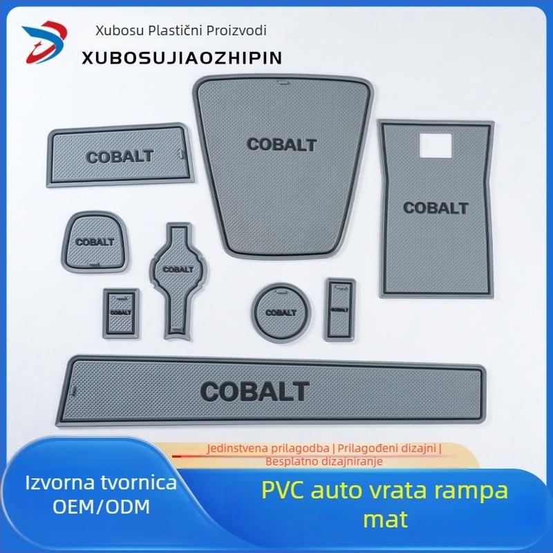 PVC prostirka za otvor vrata automobila s držačem za čašu i prostorom za odlaganje uz naslon za ruku, protuklizna, smanjenje buke, mogućnost otiska logotipa