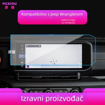 Temperirana zaštitna folija za navigacijski zaslon i središnju konzolu Jeep Wrangler, mat završni sloj, zaštita od plavog svjetla, otporna na ogrebotine, auto interijer dodatak