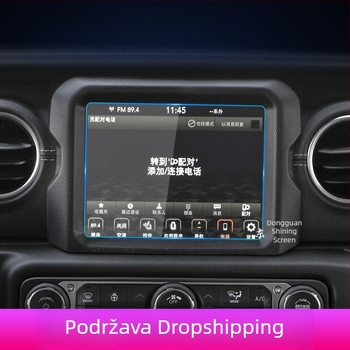 Temperirana zaštitna folija za navigacijski zaslon i središnju konzolu Jeep Wrangler, mat završni sloj, zaštita od plavog svjetla, otporna na ogrebotine, auto interijer dodatak
