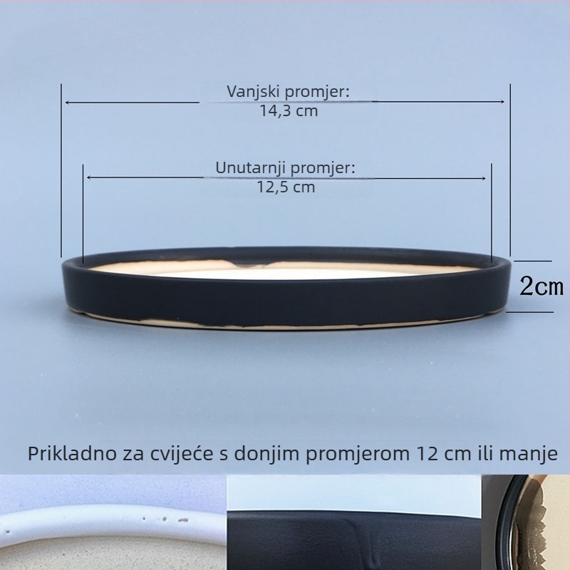 Keramički podmetač za posude za cvijeće, kružni spremnik za skupljanje vode, za postavljanje na pod