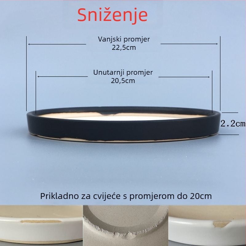 Keramički podmetač za posude za cvijeće, kružni spremnik za skupljanje vode, za postavljanje na pod
