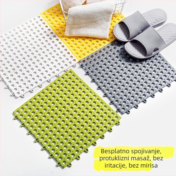 Protuklizna vodootporna prostirka za kupaonicu s kružnim otvorima – moderni minimalistički dizajn, materijal TPE, proizvedeno u Kini