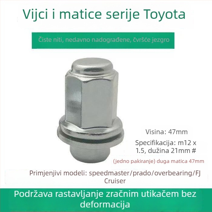 Poklopci matice kotača za Toyota Prado, Sienna, Camry, Granvia — visoko čvrsti čelik, model 68003282AA