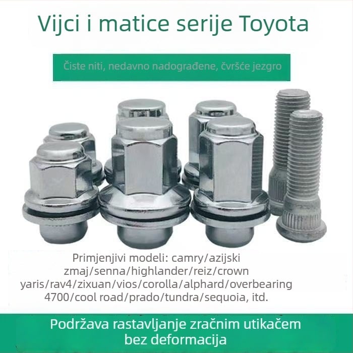 Poklopci matice kotača za Toyota Prado, Sienna, Camry, Granvia — visoko čvrsti čelik, model 68003282AA