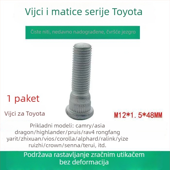 Poklopci matice kotača za Toyota Prado, Sienna, Camry, Granvia — visoko čvrsti čelik, model 68003282AA