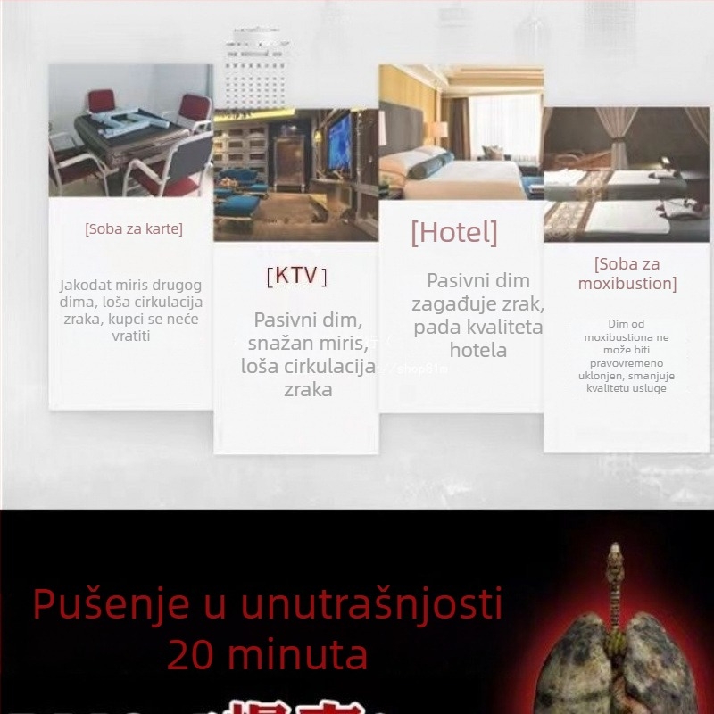 Pročišćivač zraka za uklanjanje formaldehida, protok 330 m³/h, buka <36 dB, pokrivenost 10 m², kompozitni filtr