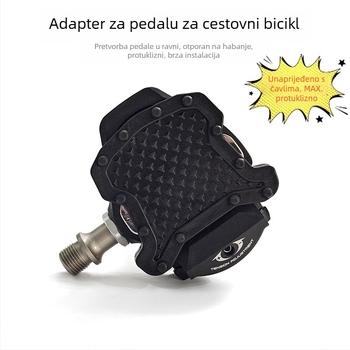 Prošireni protuklizni konverter pedala za cestovni bicikl na pločaste pedale, Nylon, par, kompatibilan sa SPD Shimano i LOOK Keo klipse