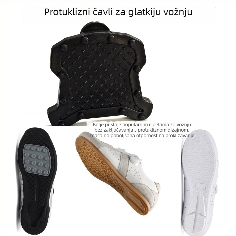 Prošireni protuklizni konverter pedala za cestovni bicikl na pločaste pedale, Nylon, par, kompatibilan sa SPD Shimano i LOOK Keo klipse