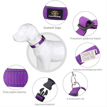 Personalizirana najlonska ogrlica za psa i vodilica – prilagodljiv dizajn, Instagram stil, za pse