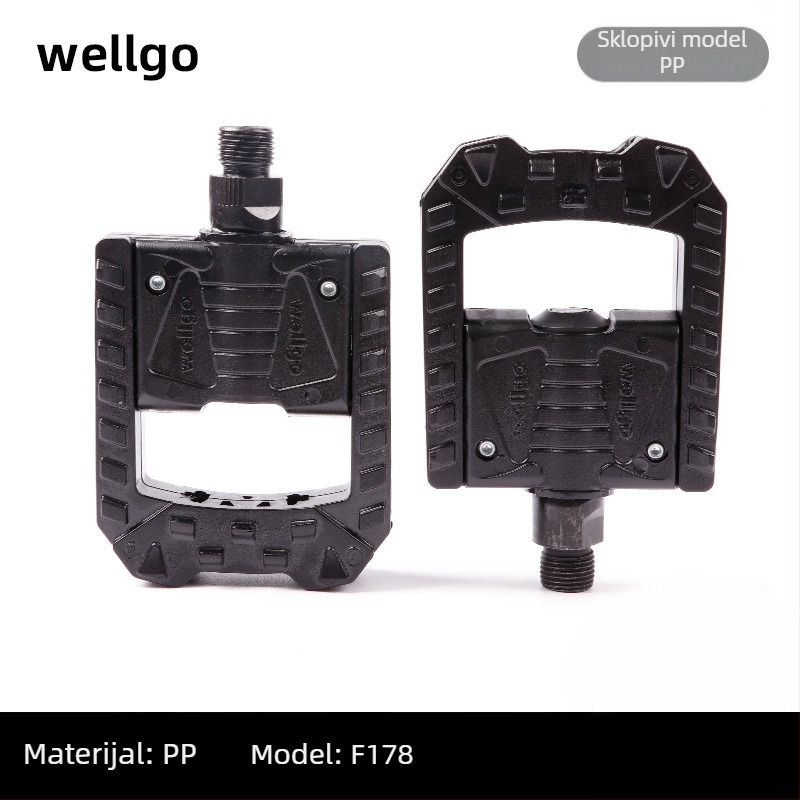 WELLGO Sklopiva pedala F178/F265 – planinski bicikl, PP/aluminijska legura, kompatibilna sa sklopnim, gradskim, cestovnim i BMX modelima