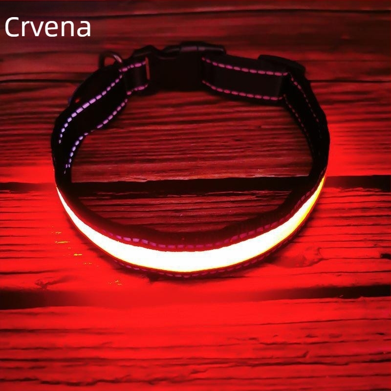 LED svijetliva ogrlica za psa – najlon/EVA, monokromatski uzorak, ležerni stil, pogodan za sve sezone