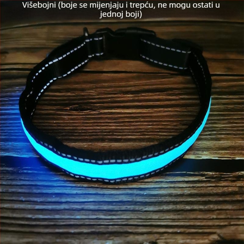 LED svijetliva ogrlica za psa – najlon/EVA, monokromatski uzorak, ležerni stil, pogodan za sve sezone