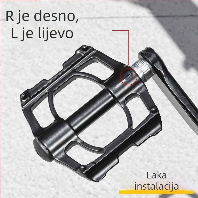 Mogelon Pedale za planinski bicikl, metalna konstrukcija, 650 stil, pedale s 3/4 ležajevima, proširene protuklizne površine, kompatibilno s električnim biciklima i običnim biciklima