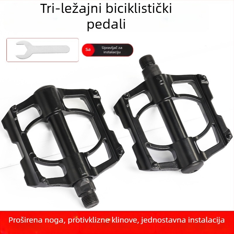 Mogelon Pedale za planinski bicikl, metalna konstrukcija, 650 stil, pedale s 3/4 ležajevima, proširene protuklizne površine, kompatibilno s električnim biciklima i običnim biciklima