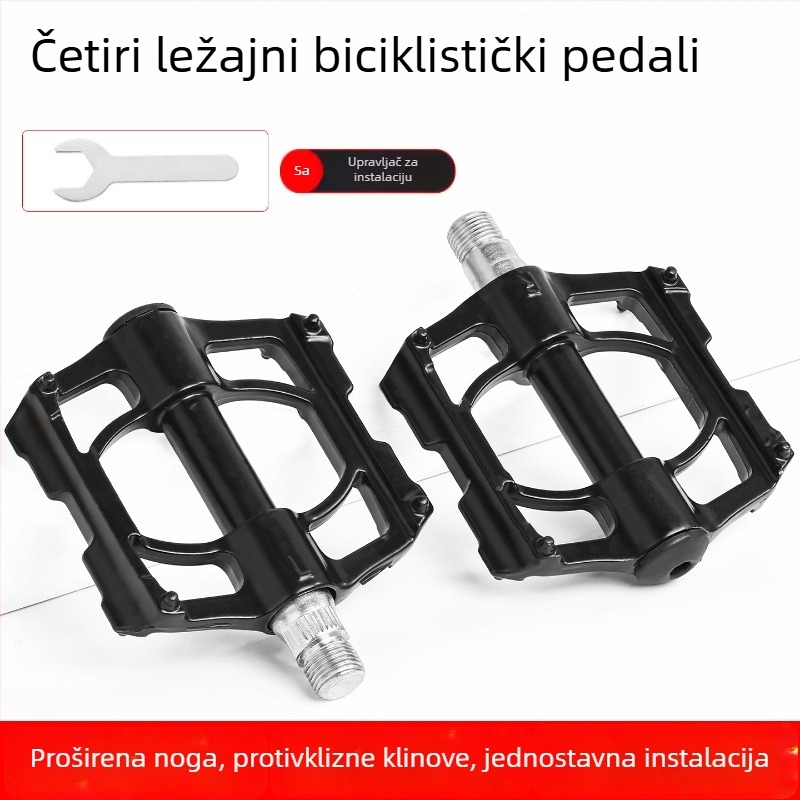 Mogelon Pedale za planinski bicikl, metalna konstrukcija, 650 stil, pedale s 3/4 ležajevima, proširene protuklizne površine, kompatibilno s električnim biciklima i običnim biciklima