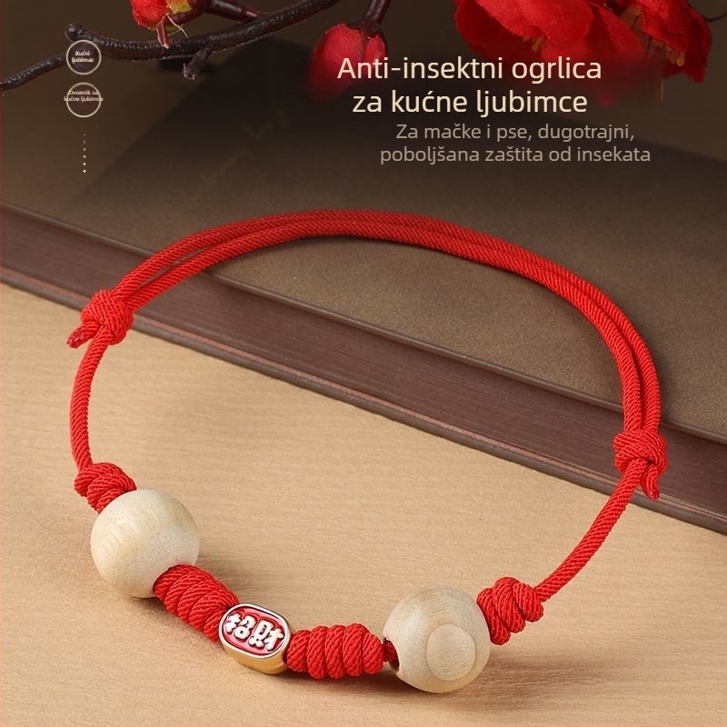 Nakit za vrat kućnim ljubimcima sa zvoncem za mačke i male pse | poliester, jedinstven uzorak, kineski stil