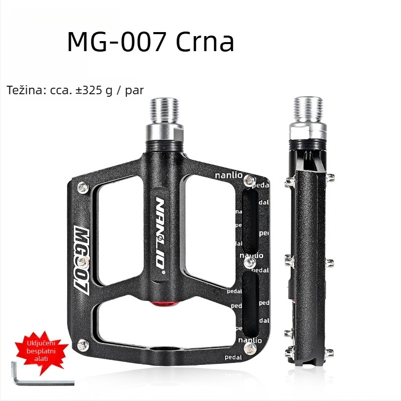 Peda za bicikl MG007, 7070 aluminijska legura, 3 kuglična ležaja, protuklizni klinovi, za planinska i cestovna bicikla