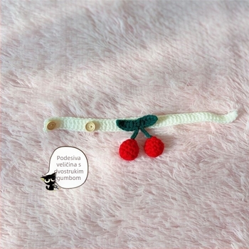 Ogrlica za mačke, ručno pleteni baršunasti konac, crtani stil, pogodna za mačke i pse, za sve sezone