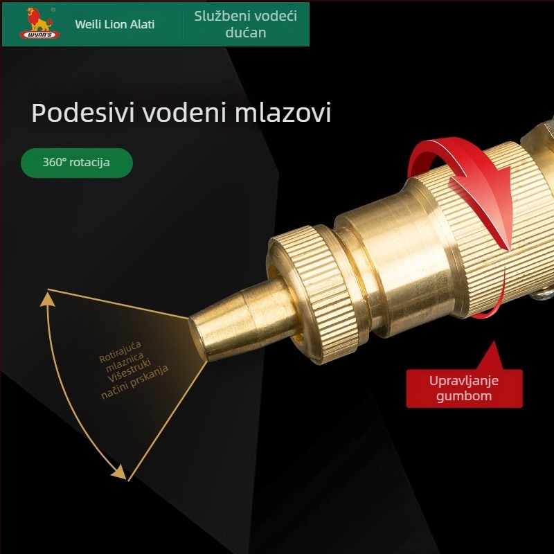 Power Lion vodeni pištolj s glavom za prskanje — visokotlačni alat za pranje automobila, zalijevanje vrta i kućnu upotrebu, višenamjenski raspršivač