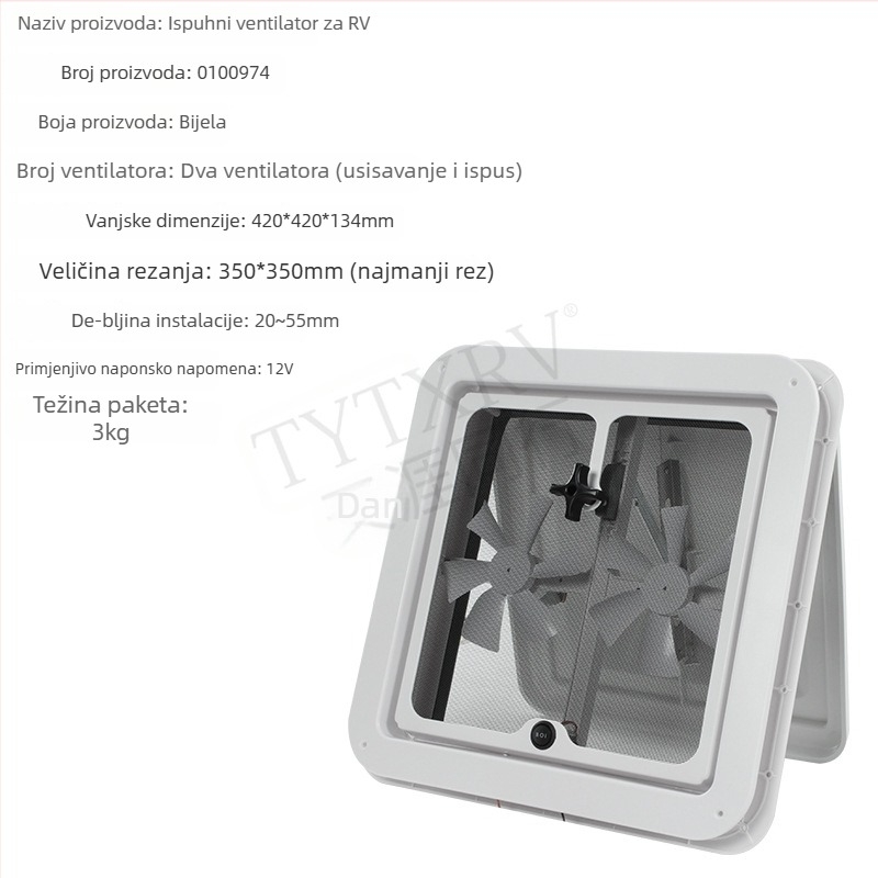TYTXRV Poklopac za ventilaciju za RV/prikolicu s motorom – ABS, Model 0, za kampiranje