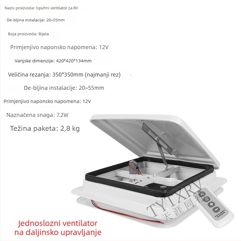 TYTXRV Poklopac za ventilaciju za RV/prikolicu s motorom – ABS, Model 0, za kampiranje