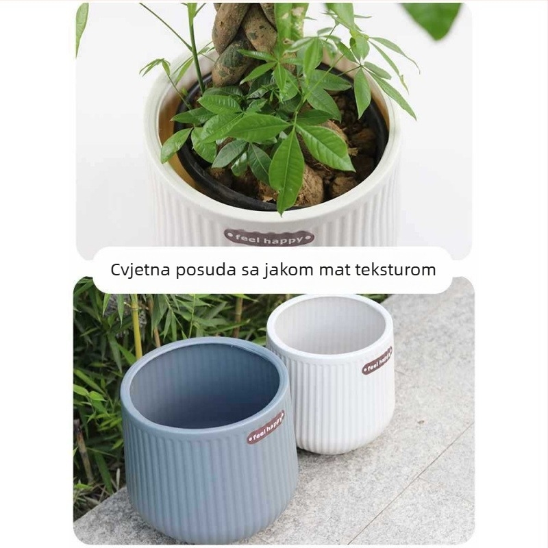 Plastična posuda za unutarnje biljke s velikim promjerom, rimskog stila, ojačana za kućnu upotrebu u dnevnom boravku