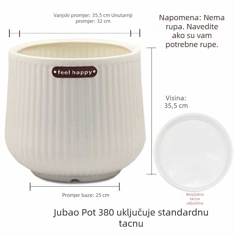 Plastična posuda za unutarnje biljke s velikim promjerom, rimskog stila, ojačana za kućnu upotrebu u dnevnom boravku