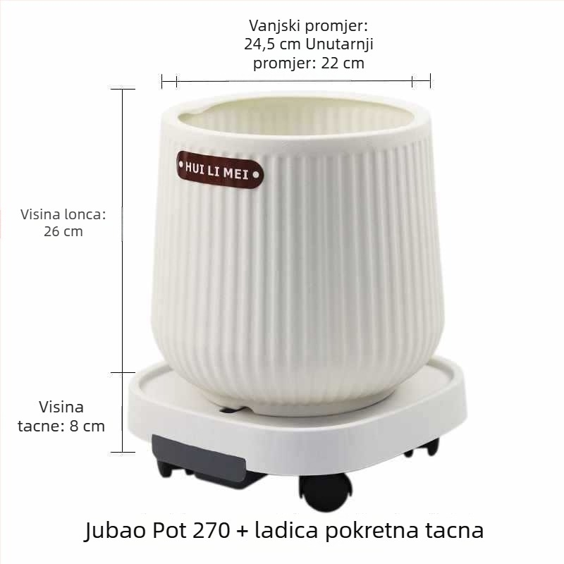 Plastična posuda za unutarnje biljke s velikim promjerom, rimskog stila, ojačana za kućnu upotrebu u dnevnom boravku