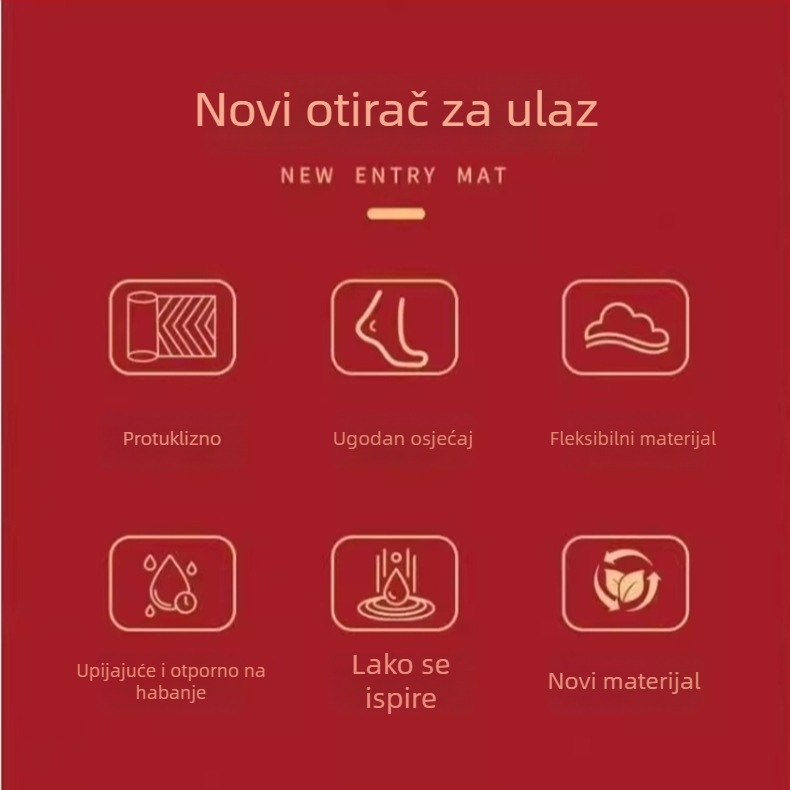 Nova kineskog stila crvena ulazna prostirka s diatomitom