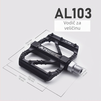 KRSEC pedala za bicikl – aluminijska legura, model K103, za cestovne, sklopive i MTB bicikle, s brzim otpuštanjem