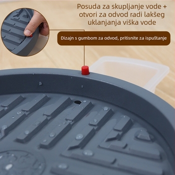 Podloga za lonce s kotačićima – okrugla plastična baza s posudom za vodu, čvrsta i izdržljiva