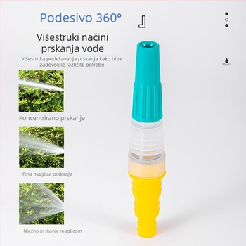Pagoda stil prilagodljivi pištolj za prskanje, za kućno pranje auta i zalijevanje, žuta
