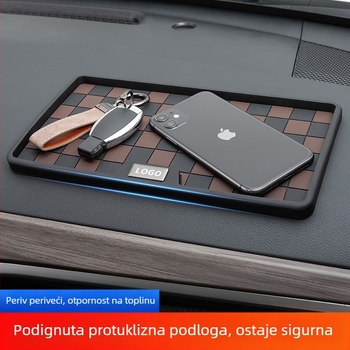 Silikonska protuklizna auto podloga s držačem za telefon u središnjoj konzoli, otporna na visoke temperature i zaštita od sunca