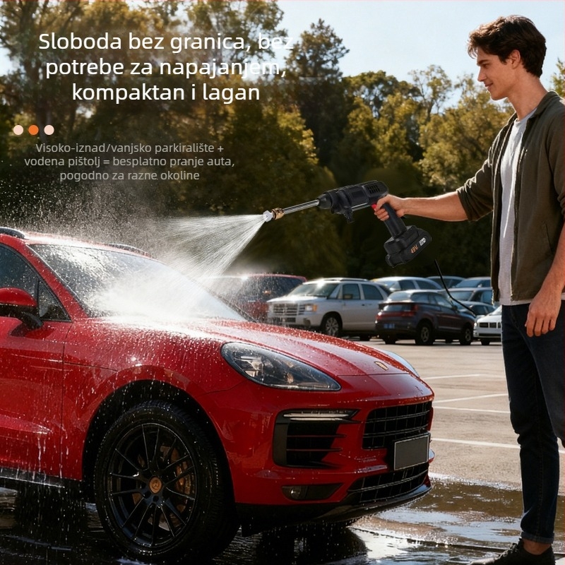 Bežični visokotlačni pištolj za pranje automobila — vrh: plast/metal; drška: plast; domet prskanja: 10; težina: 1300 g