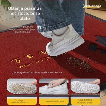 Ulazna prostirka, mješavina materijala, strojno tkanje, kvadratnog oblika, tekstualni uzorak, periva